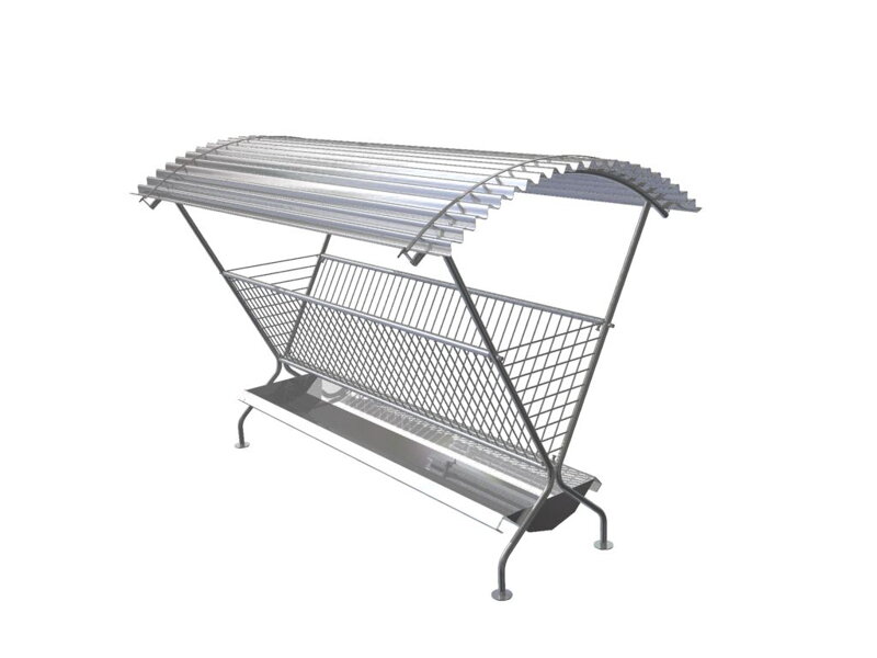 PRÍKRMISKO NA SENO PRE OVCE S KORYTOM A STRECHOU