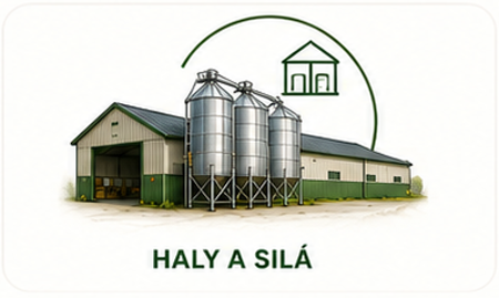 Haly, silá a prístrešky pre skladovanie a ochranu poľnohospodárskych produktov